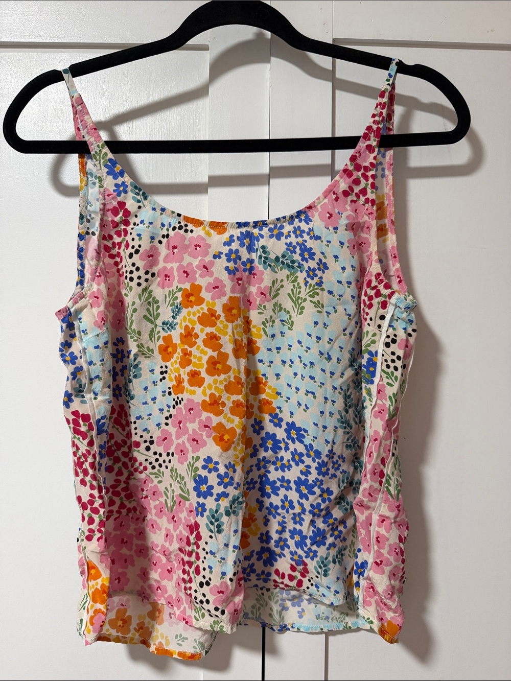 Johnny Was Floral Spaghetti-Strap Camisole in Pink, Blue, Orange, Yellow
